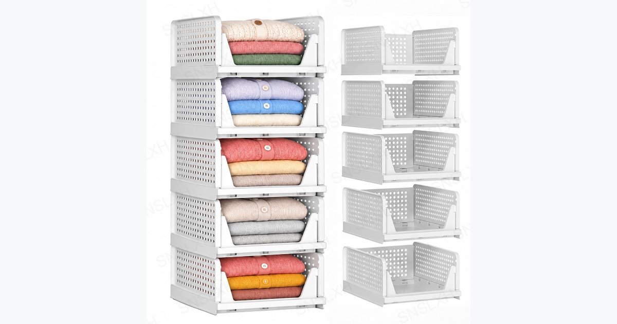 40% OFF · 5-Pack Closet Storage Bins
