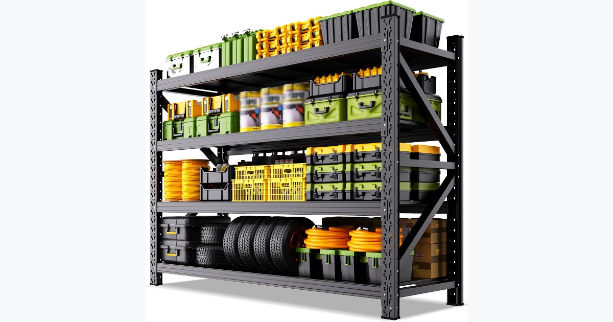 33% OFF · 79-Inch 4-Tier Heavy-Duty Garage Shelving Unit, Black