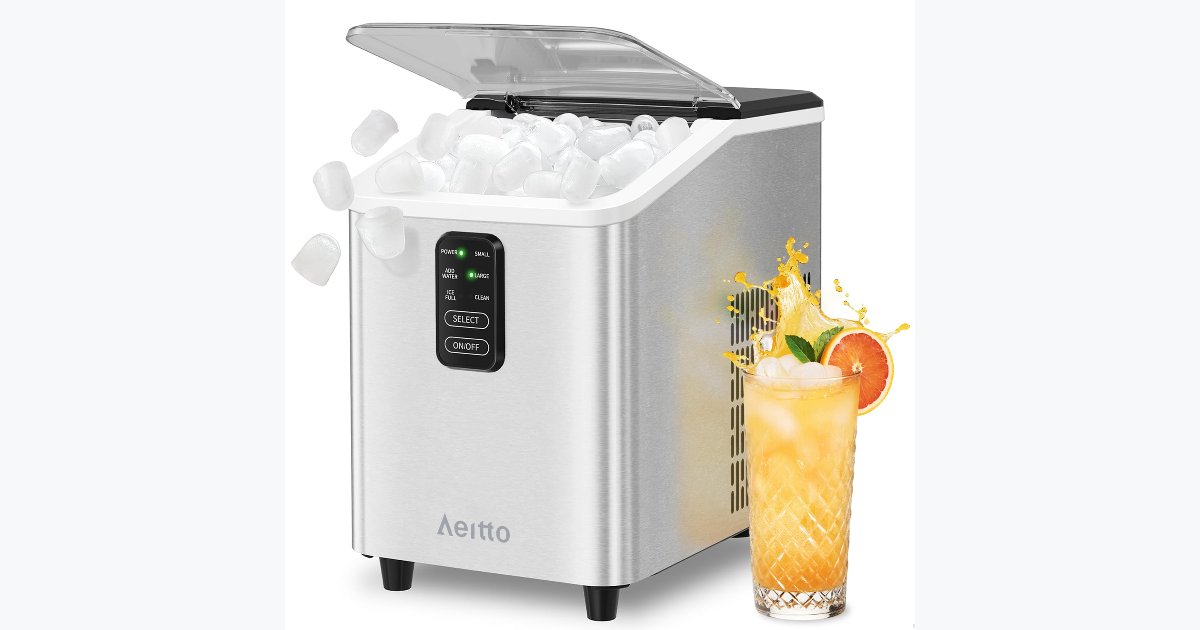 55% OFF · Aeitto Countertop Ice Maker 26lbs/24h, 2 Ice Sizes, Auto-Clean
