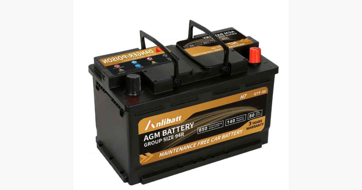 15% OFF · Anlibatt Platinum AGM Group 94R Battery, 12 Volt Rechargeable Automotive Batteries for Car, H7 850CCA 80Ah 140RC