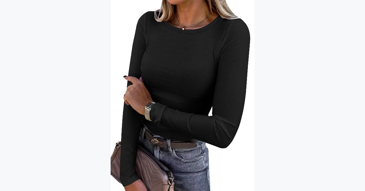 55% OFF · ANRABESS Ribbed Long Sleeve Top