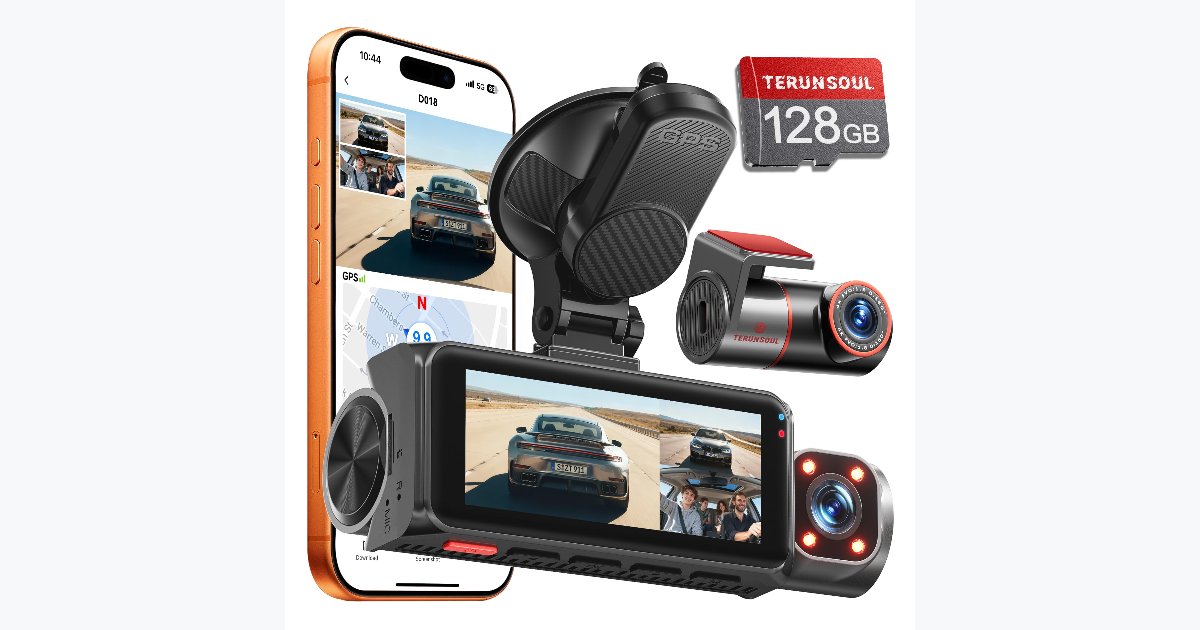 40% OFF · AProX 3-Channel Dash Cam 4K/1080P Night Vision