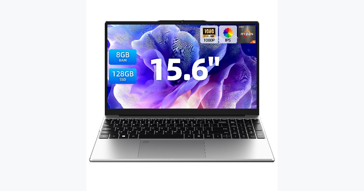 40% OFF · Aurant 15.6\" Ryzen 5 Laptop, 8GB RAM, 128GB SSD, Win11