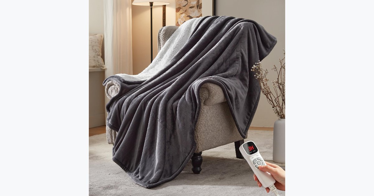 27% OFF · BEARKISS 50x60 Electric Heated Throw Blanket, 9 Settings