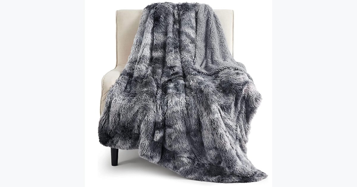 38% OFF · Bedsure Faux Fur Sherpa Blanket 50x60 Grey – Cozy Throw