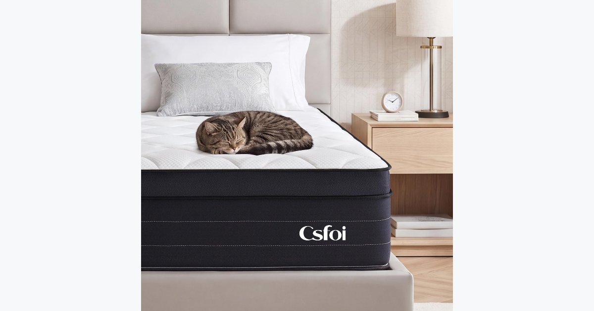 49% OFF · CSfoi 12-Inch Hybrid Queen Mattress in a Box