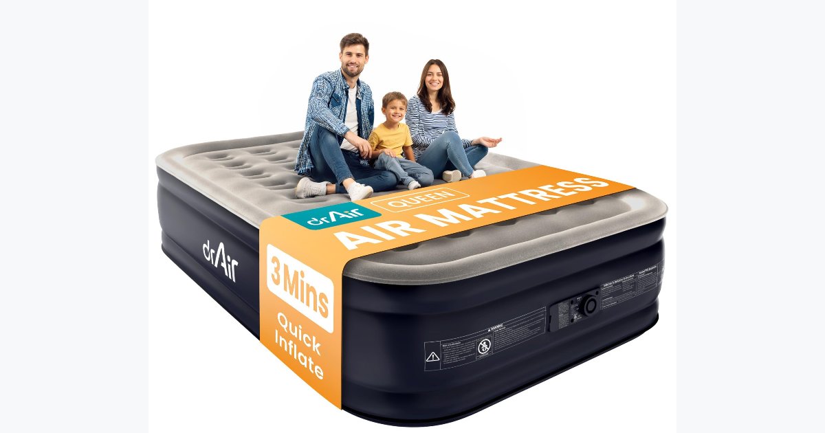 40% OFF · Dr. Air Queen Air Mattress with Built-In Pump (18-in, 800 lb)