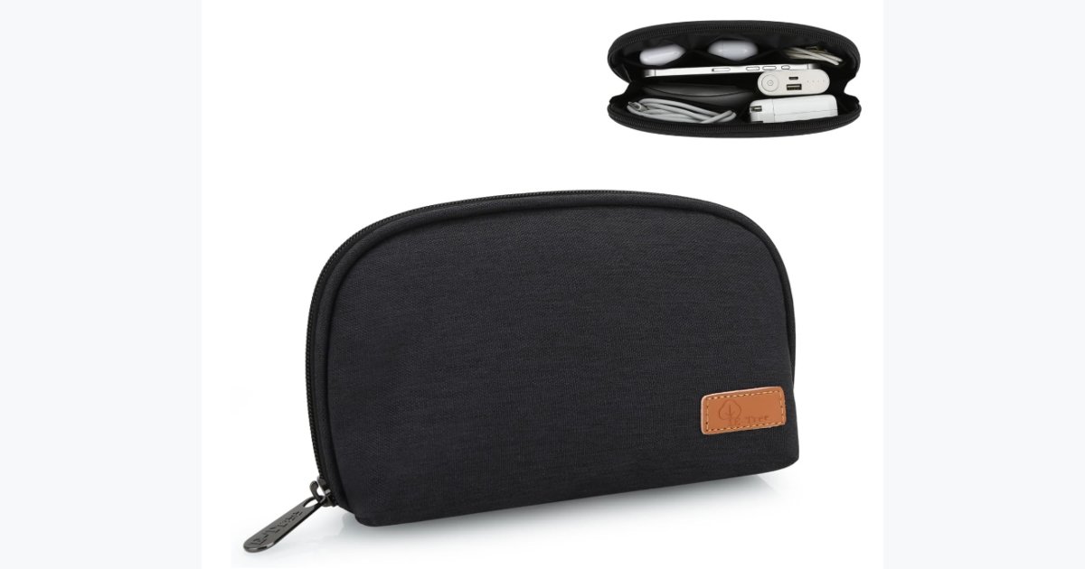 50% OFF · E-Tree Small Tech Pouch Organizer Bag (7.8" x 5") – Travel Electronics Accessories Case for MacBook Charger, USB-C Adapter, Cables, Power Bank, Mouse, SSD, Dongle & Hub | Foam Padded
