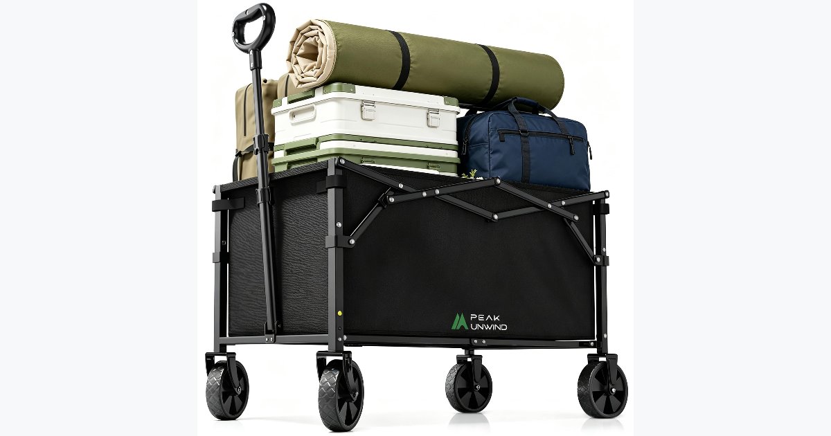 25% OFF · Folding Wagon Cart 220 lb Capacity with 360 degree Wheels