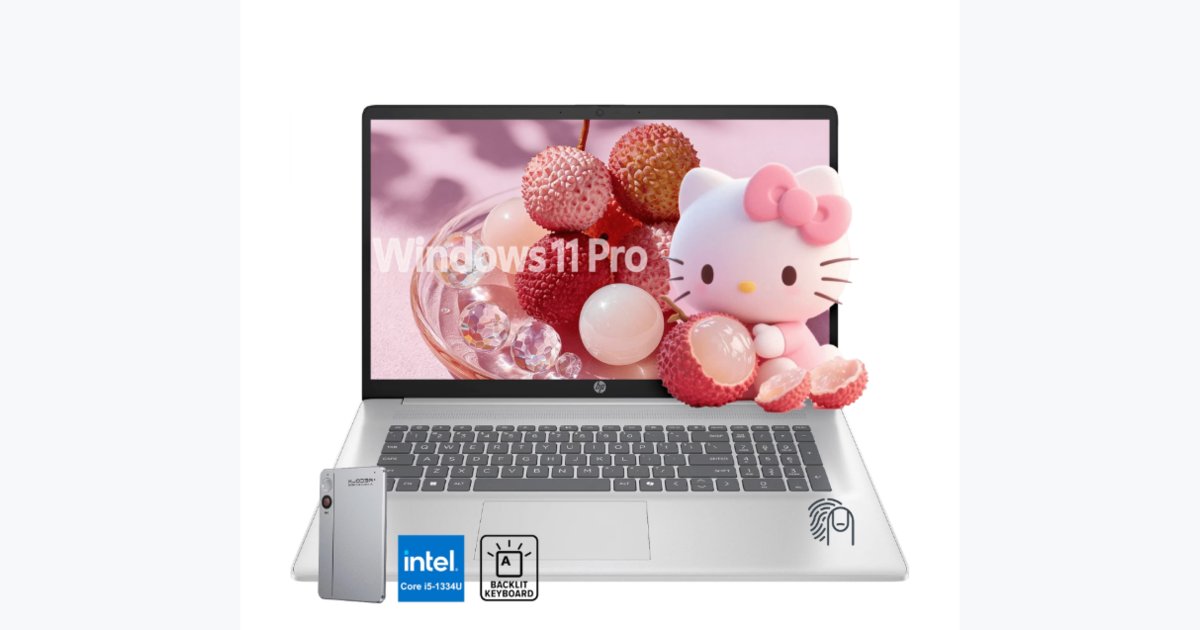 66% OFF · HP 17.3" Laptop, Intel i5-1334U, 8GB RAM, 512GB SSD, Windows 11 Pro, Backlit Keyboard, Fingerprint, with Accessory