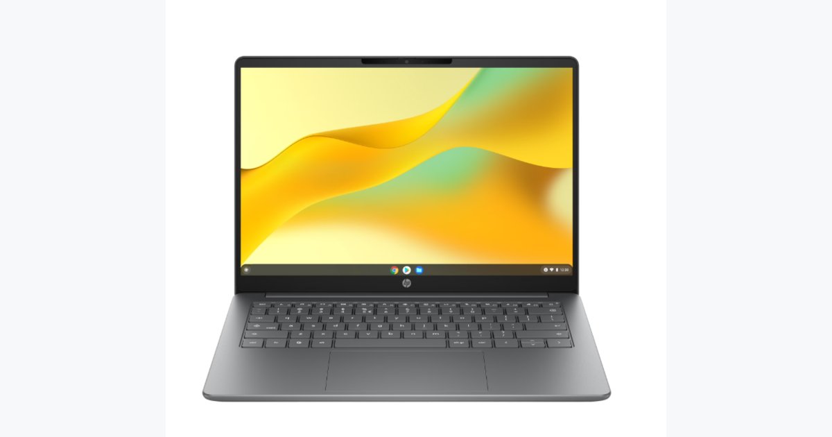 49% OFF · HP Chromebook 14 inch Laptop PC 2K IPS Chrome OS Intel N150 4GB 128GB UFS Meteor Silver with Gemini