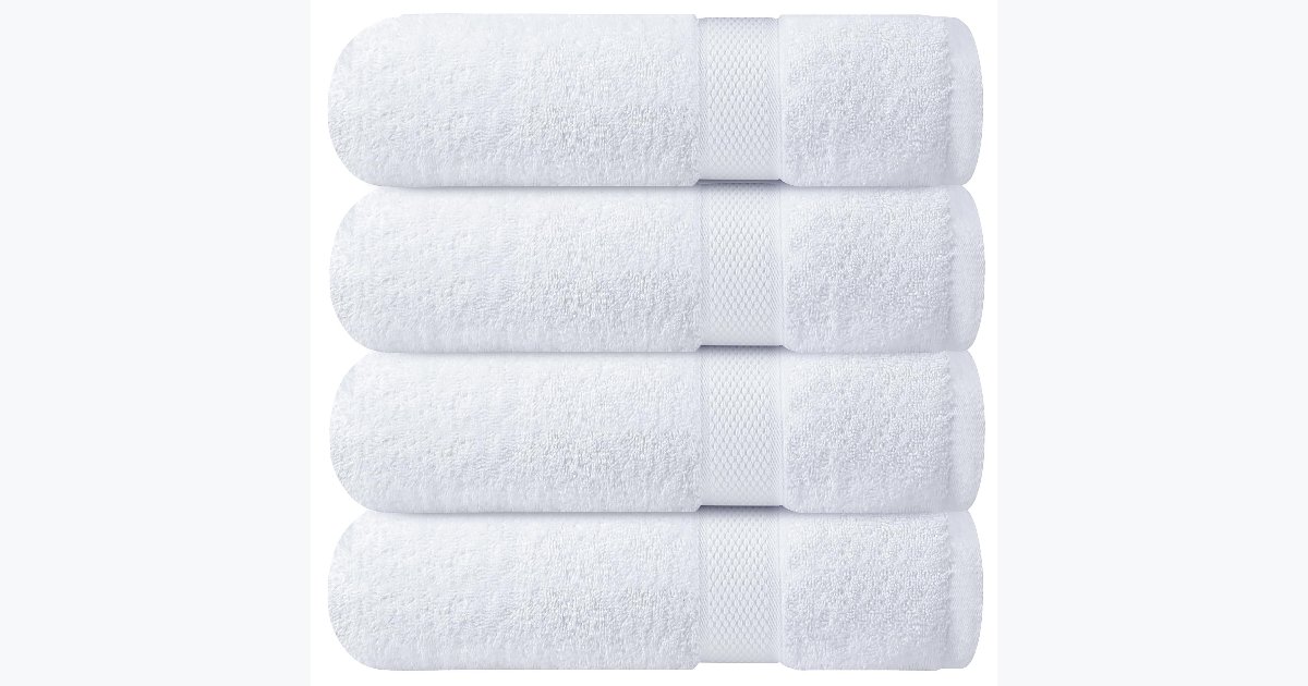 27% OFF · Infinitee Xclusives 100% Cotton Bath Towels - 4 Pack