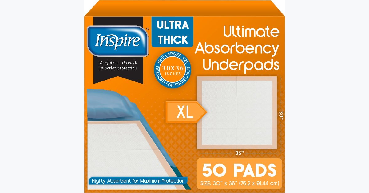 25% OFF · Inspire XL Ultra Thick Bed Pads 30 x 36 (50 Count)