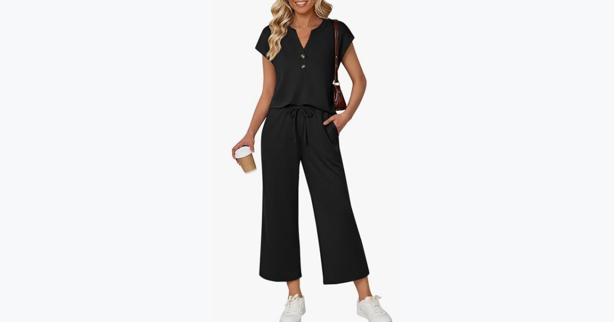 36% OFF · LILLUSORY Two Piece Lounge Sets for Women Spring Vacation Beach Travel Airport Outfits Casual Cruise Fashion 2026 Black M