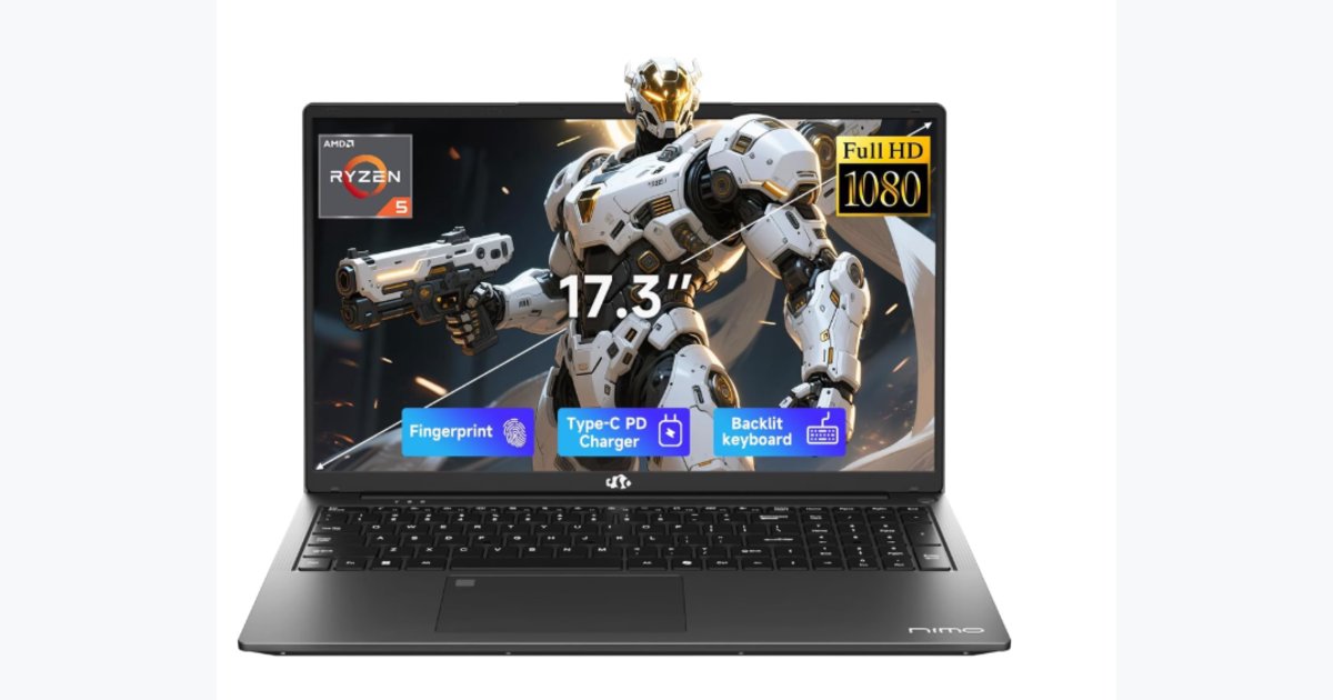 46% OFF · NIMO 17.3" IPS FHD-Gaming-Laptop,AMD Ryzen 5 6600H 16GB DDR5 RAM 1TB SSD (Beat i7-1165G7, 6 Cores Up to 4.5GHz) AMD Radeon 660M GPU-Computer with 100W Type-C 2Y Warranty