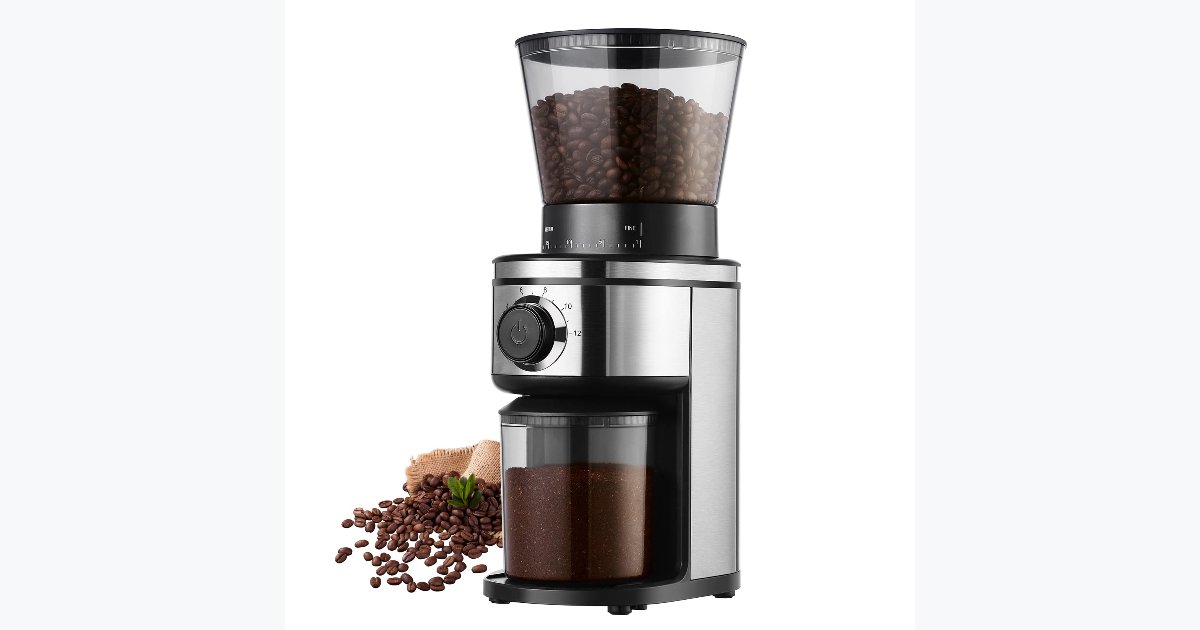 28% OFF · Ollygrin Burr Coffee Grinder – Electric Conical, 30 Grind Settings