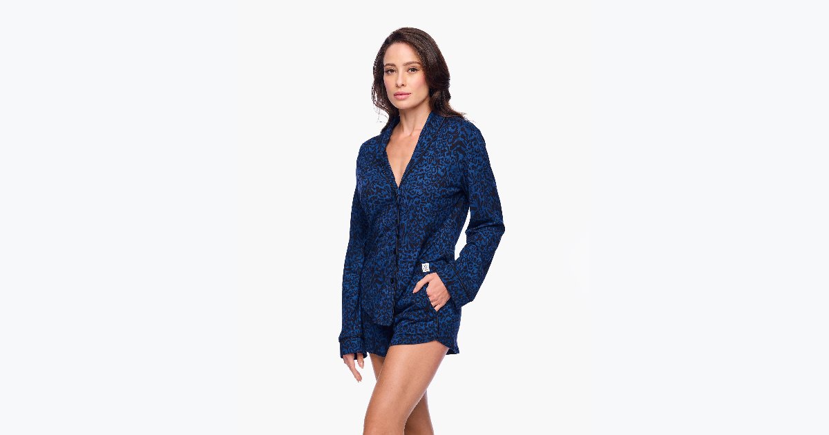 30% OFF · Pima Lusso Printed Long Sleeve Top & Boxer Pajama Set