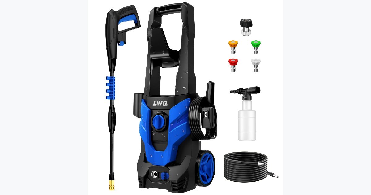 40% OFF · Pressure Washer with 4 Quick-Connect Nozzles and Foam Cannon