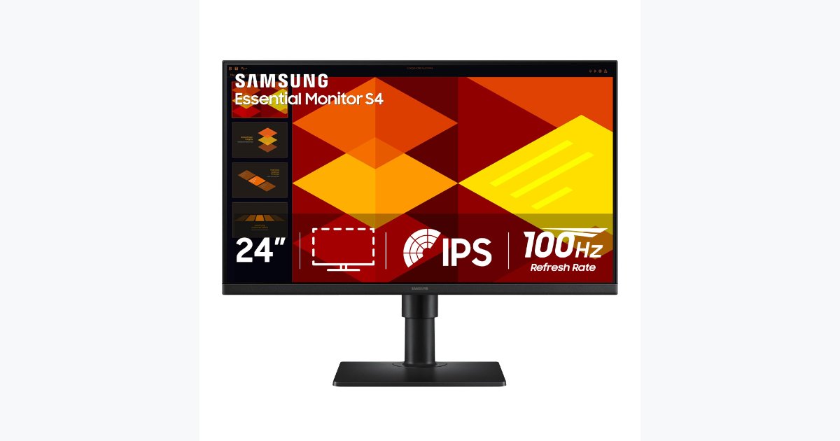 31% OFF · Samsung 24-Inch Borderless IPS Monitor – 100Hz, Eye Saver, 3-Year Warranty