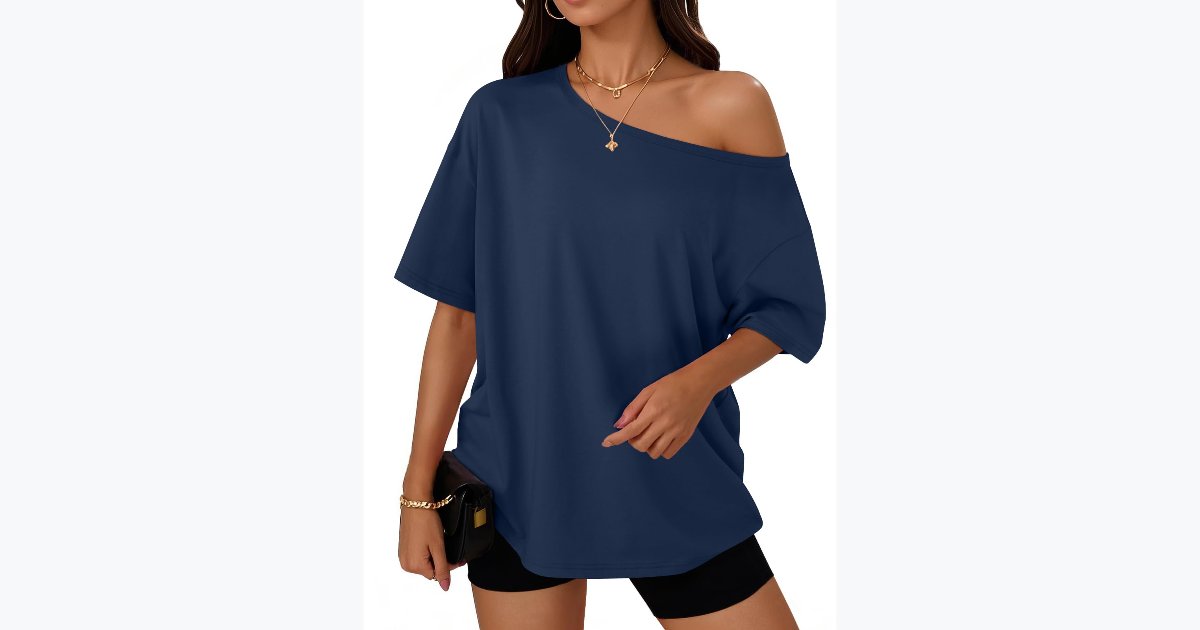 30% OFF · Trendy Queen Women's Off-Shoulder Oversized Tee