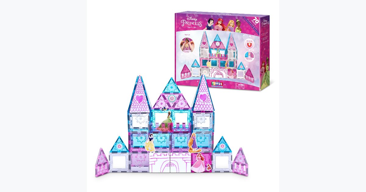 49% OFF · Tytan Disney Princess Castle Magnetic Tiles 70-Piece Playset