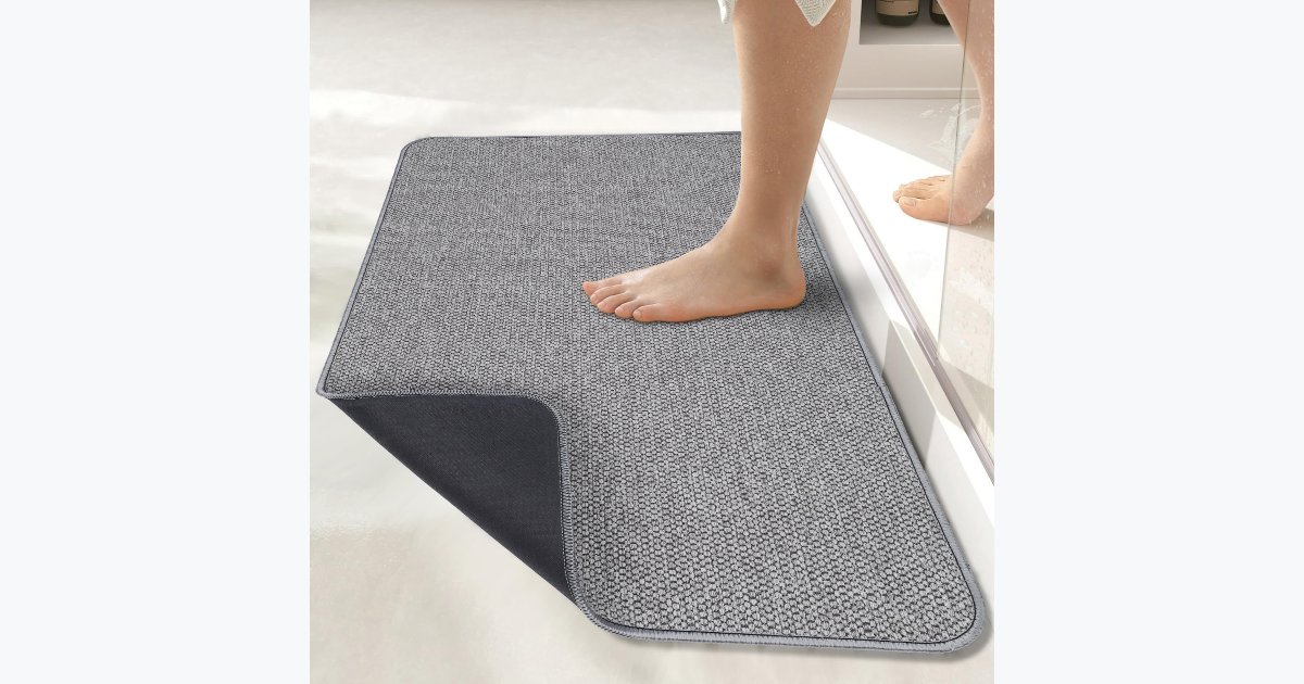 44% OFF · Ultra-Thin 17x27 in Rubber Bath Mat, Grey
