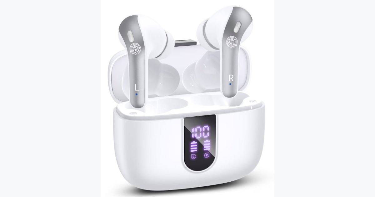86% OFF · VEAT00L Bluetooth Headphone True Wireless Earbuds 65H Playback Power Display Earphones with Wireless Charging Case IPX7 Waterproof in-Ear Earbuds with Mic for TV Phone Computer Laptop Sports