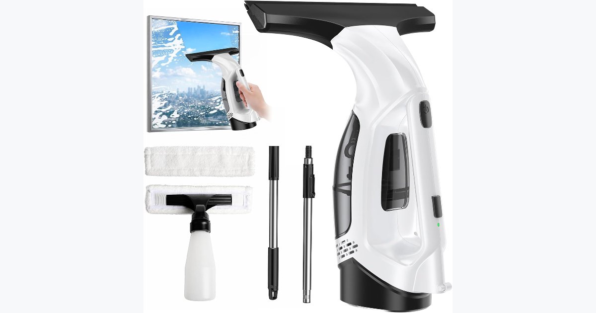 0% OFF · Window Vacuum Squeegee,2200mAh, Cordless Extendable Pole