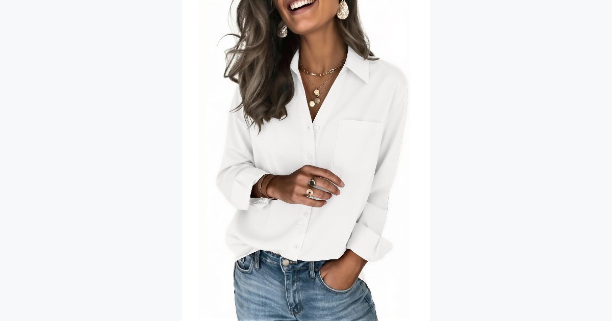 49% OFF · Zeagoo Women's Long Sleeve Button-Down Blouse